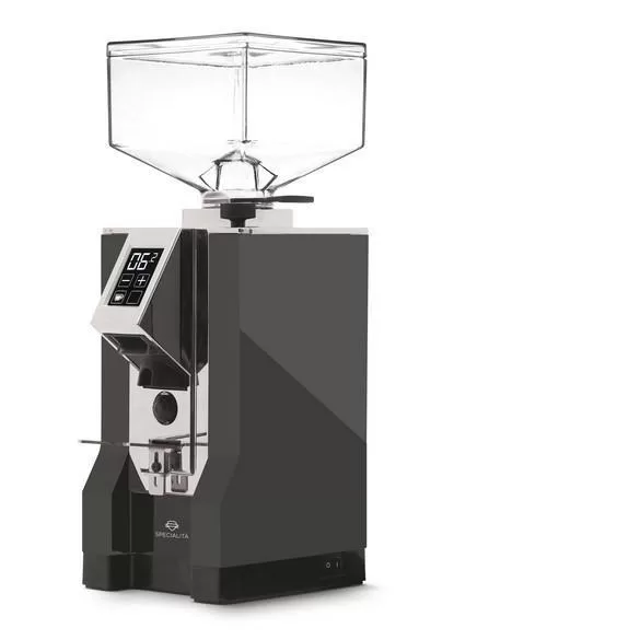 Eureka Mignon Specialita 16CR Anthrazit - Digitale Kaffeemühle mit 55mm Mahlwerk, SILENT-Technologie, 250g Bohnenbehälter, Chrom-Auslauf, mattschwarz