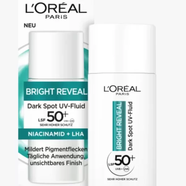 Fluid Bright Reveal Niacinamid + LHA Gesichtsfluid SPF 50+, 50 ml - Helle, strahlende Haut mit Sonnenschutz & Anti-Aging Wirkung