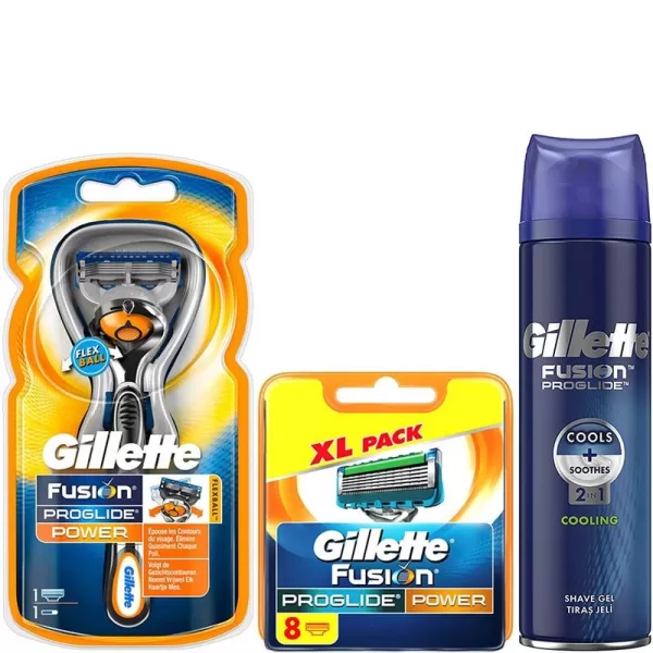 Gillette Fusion ProGlide Flexball Combi Deal: Scheerapparaat + 9 Mesjes + 200ml Verkoelende Scheergel - Ultiem Comfort & Precisie