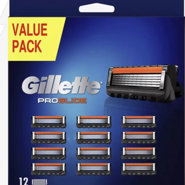 Gillette Fusion ProGlide 12 Navulmesjes - 5 Antifriction Blades, Precisietrimmer, Geavanceerde Bescherming, Tot 12 Maanden Scheercomfort