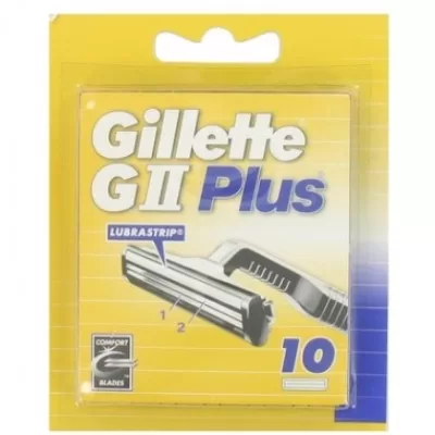 Gillette GII Plus Rasierklingen - 10 Stück Packung, hochwertige Rasur, langlebig & komfortabel, ideal für empfindliche Haut