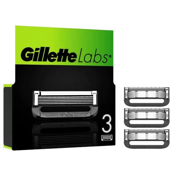 Gillette Labs Scheermesjes Navulling met 5 Mesjes & Exfoliërende Staaf - Voor alle GilletteLabs Scheermessen, Ideaal Cadeau voor Mannen