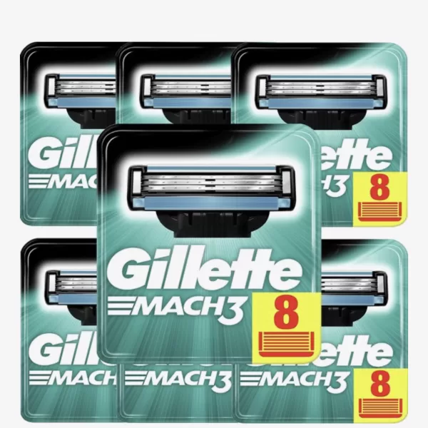 Gillette Mach3 Scheermesjes 56 Stuks - 8 Pack x 7 DuraComfort Mesjes, Skin Guard & Gelstrip voor Comfort & Bescherming tegen Roodheid