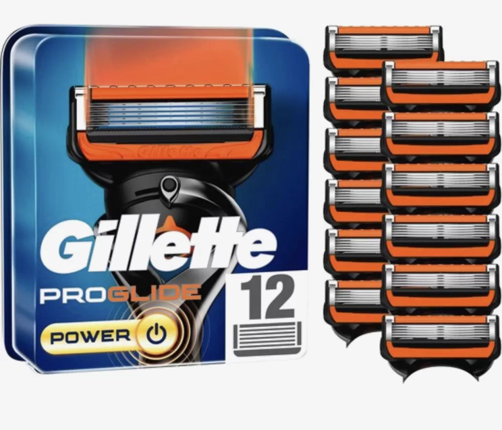 Gillette Proglide Power Rasierklingen für Männer, 12 Stück XXL Packung – präzise Rasur, sanft zur Haut, langlebig und leistungsstark