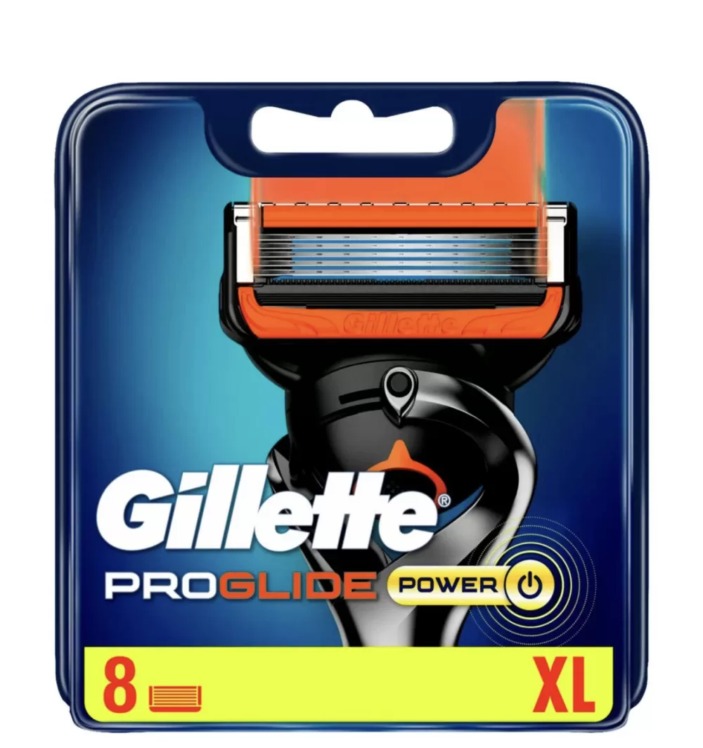 Gillette Proglide Power Scheermesjes - 8 Stuks, Vernieuwd met Precisietrimmer, Geavanceerde Coating & Verbeterde Lubrastrip