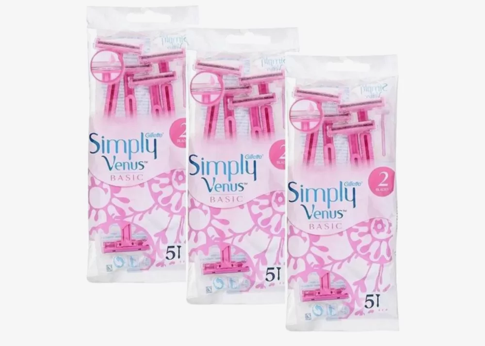 Gillette Simply Venus Basic Rasierklingen - 15 Stück (3 x 5) - Sanfte Rasur für Frauen - Hochwertige Klingen für eine glatte Haut