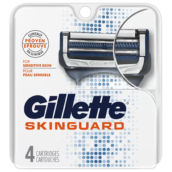 Gillette SkinGuard Sensitive Rasierklingen 4er Pack – Für empfindliche Haut, reduziert Irritationen, sanftes Rasieren für Männer