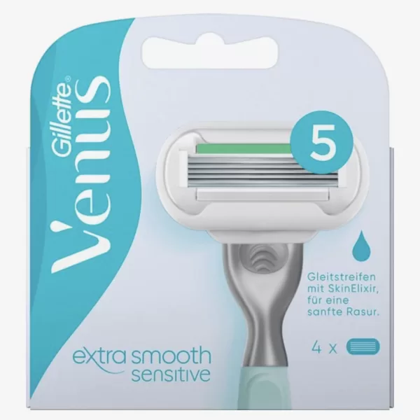 Gillette Venus Embrace Sensitive Scheermesjes - 4 Stuks, 5 Mesjes met Aloë Vera, Geschikt voor Gevoelige Huid, Minder Irritatie