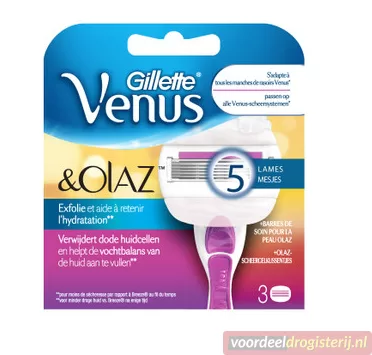 Gillette Venus & Olaz Sugarberry Scheermesjes - 3 Stuks voor een Glad en Verzorgd Scheerresultaat - Vervangingsmesjes