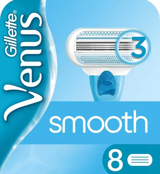 Gillette Venus Original Scheermesjes - 8 stuks, 3 mesjes met aloë, geschikt voor alle Venus systemen, voor een gladde en comfortabele scheerbeurt