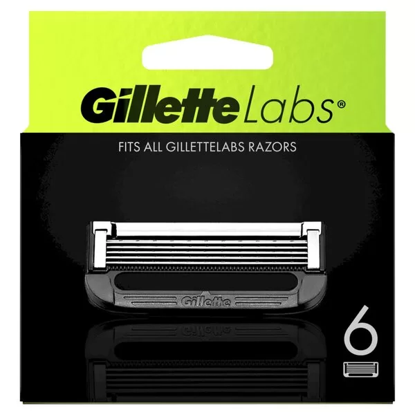 GilletteLabs Navulmesjes 6 - 5 Mesjes, Geschikt voor Heated Razor & Exfoliërende Strip, Ultiem Comfort & Precisie Scheren, EAN: 7702018627608