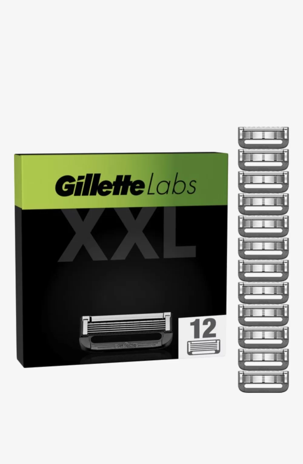 Gillette Labs Scheermesjes - 12 Navulmesjes voor GilletteLabs Systemen, 5 Mesjes, Exfoliating Bar & Heated Razor, Ultieme Comfort & Precisie