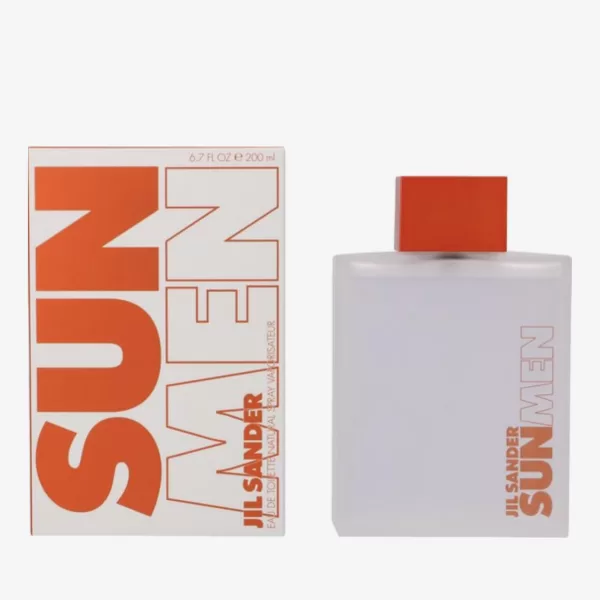 Jil Sander Sun Eau de Toilette 200 ml - Herenparfum, Fris & Sensueel, Houtachtig Amber, Perfect voor de Zomer