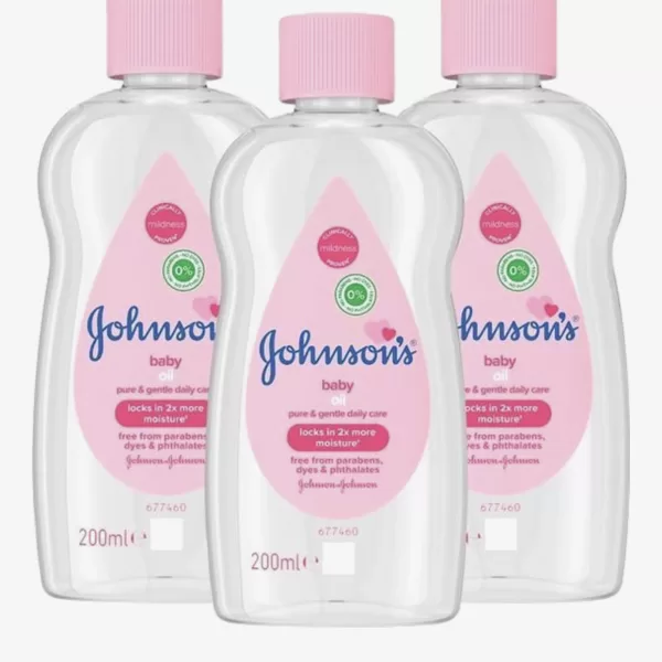 Johnson’s Baby Olie Voordeelverpakking 3x200ml - Zachte & Verzorgende Babyolie voor een Gezonde Huid - Johnson & Johnson