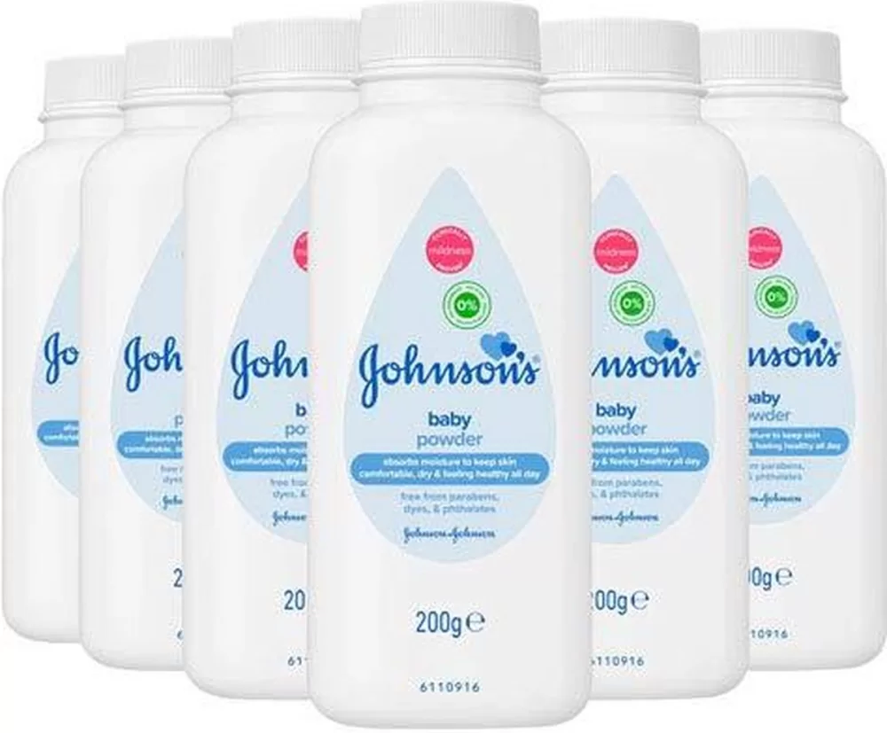 Johnson's Babypoeder 6 x 200g - Talkpoeder, hypoallergeen, dermatologisch getestet, unisex, voordeelverpakking für zachte, droge Haut