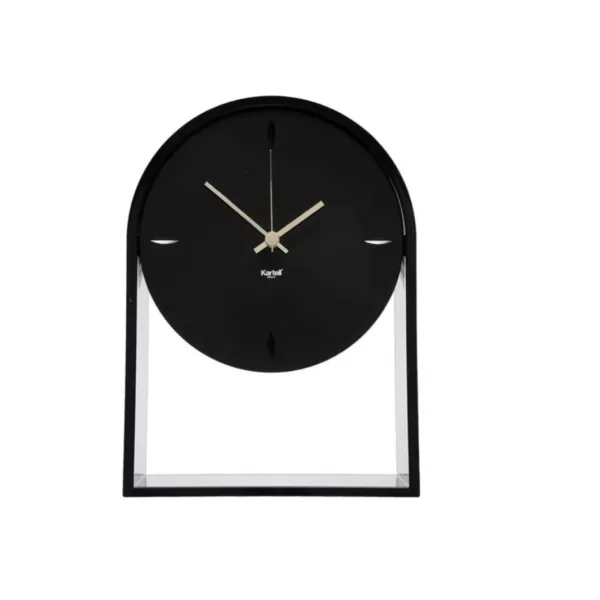 Kartell Air Du Temps Standuhr Schwarz – Elegante Tischuhr mit luftiger Form, zeitloser Design, ideal für Wohnzimmer, Büro & Schlafzimmer