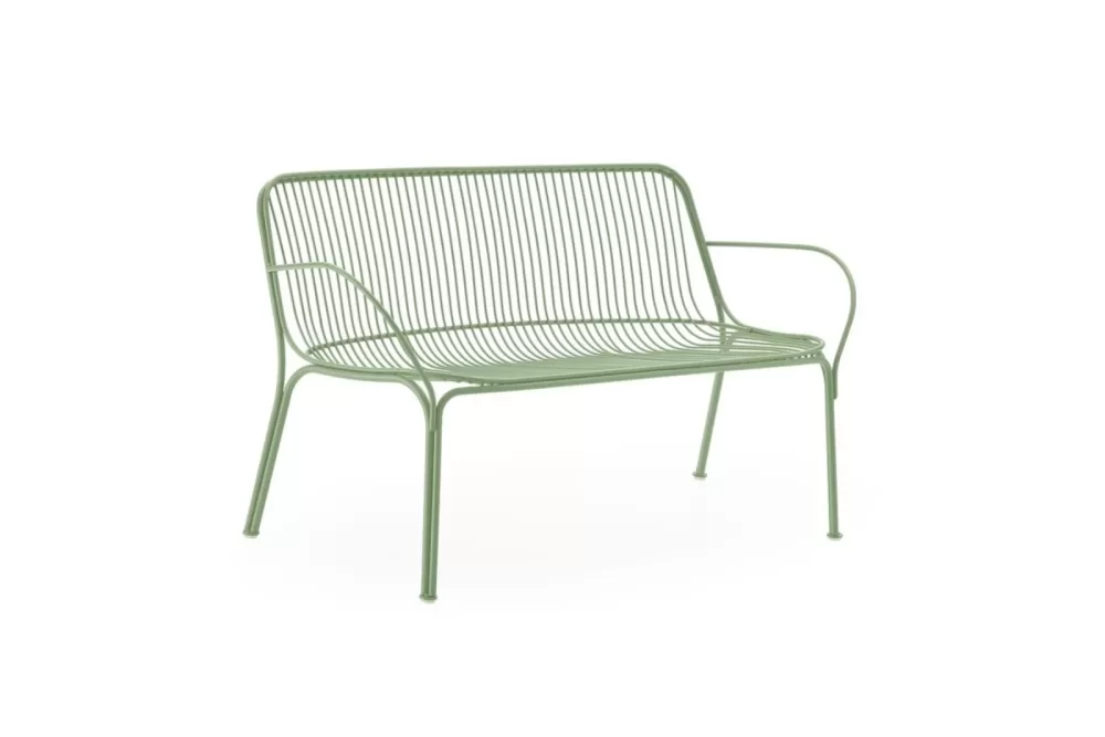 Kartell Hiray Outdoor Sofa in Grün – Nachhaltiges Design, Metallstruktur, vielseitig einsetzbar, perfekt für Innen- und Außenbereich.