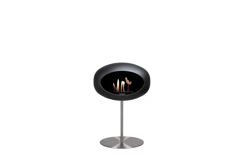 Le Feu Ground Steel Low Black Bioethanol Kamin – Eleganter Edelstahl Kamin für Innen & Außen, rauchfrei, mit vielseitigen Farbkombinationen