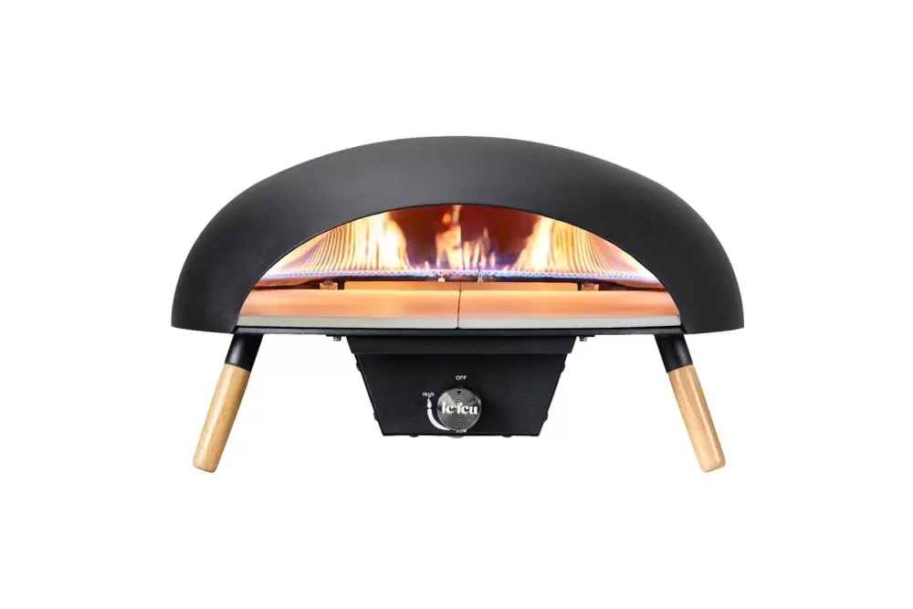 Le Feu Turtle 2.0 Pizzaofen – Gasbetrieben, CE-zertifiziert, 500°C in 10 Min, große Öffnung, für Pizza, Flammkuchen & mehr, elegant für Außenbereiche