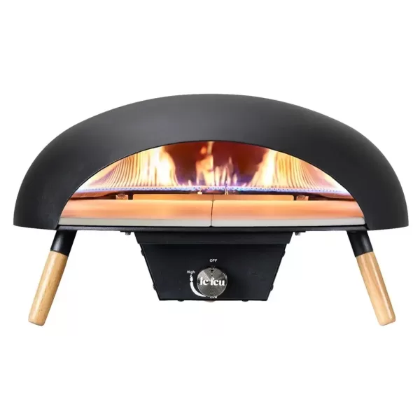 Le Feu Turtle 2.0 Pizzaofen – Gasbetrieben, CE-zertifiziert, 500°C in 10 Min, große Öffnung, für Pizza, Flammkuchen & mehr, elegant für Außenbereiche