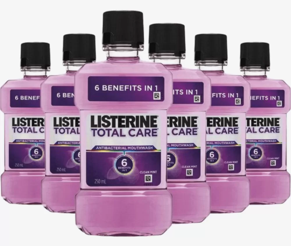 Listerine Total Care Mondwater - Voordeelverpakking 6x 500ml - 6-in-1 werking voor optimale mondhygiëne & tot 99% bacteriënverwijdering