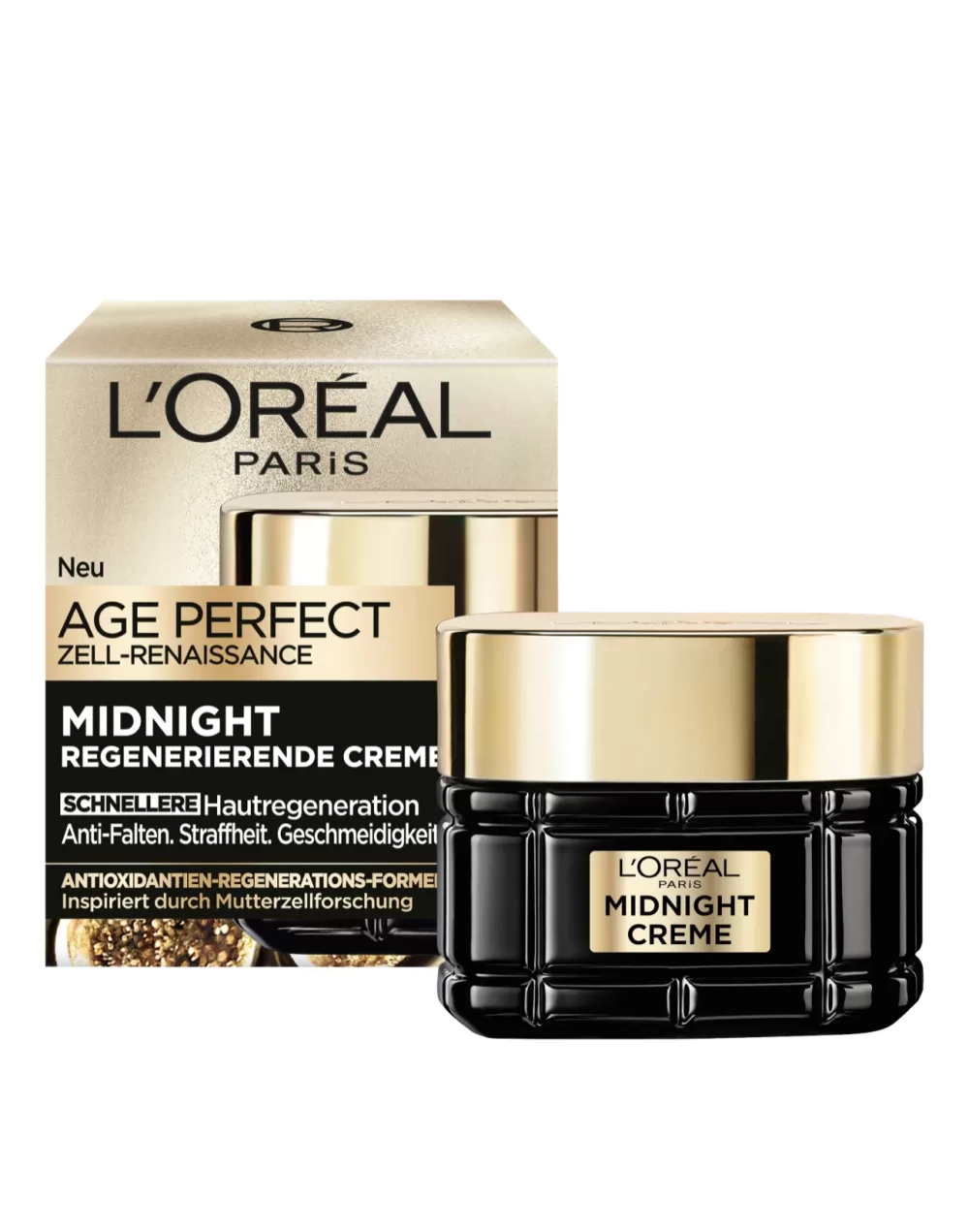 L'Oréal Age Perfect Midnight Cream 50 ml - Anti-aging Nachtcrème met Antioxidanten & Vitamine E voor Herstel en Versteviging van de Huid