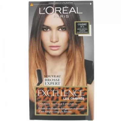 L’Oréal Excellence Ombré Haarverf Nr. 1 – Dauerhafte Coloration für lebendige, strahlende Farben – Salonqualität für Zuhause