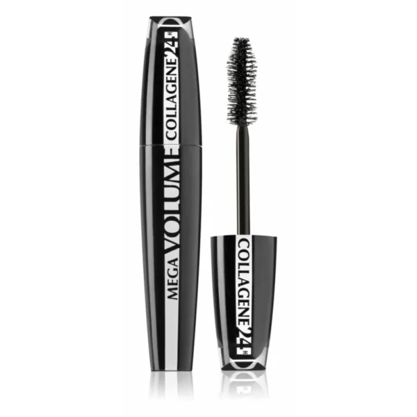 L’Oréal Mega Volume Collageen Extra Black Mascara 24H - Ultiem Volume, Tot 15X Impact, High-Tech Borstel voor Intense Wimpers