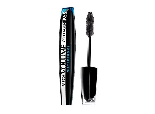 L’Oréal Mega Volume Collagene Waterproof Mascara 24H - Intensives Schwarz, 15x Volumen, High-Tech Bürste für perfekten Wimpernaufschlag