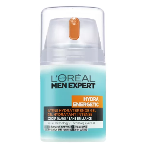 L'Oreal Men Expert Hydra Energetic Gel 50ml – Hydraterende, Glansvrije Gezichts Gel met Air Gel Technologie en Mineralen voor Ultieme Frisse Hydratatie