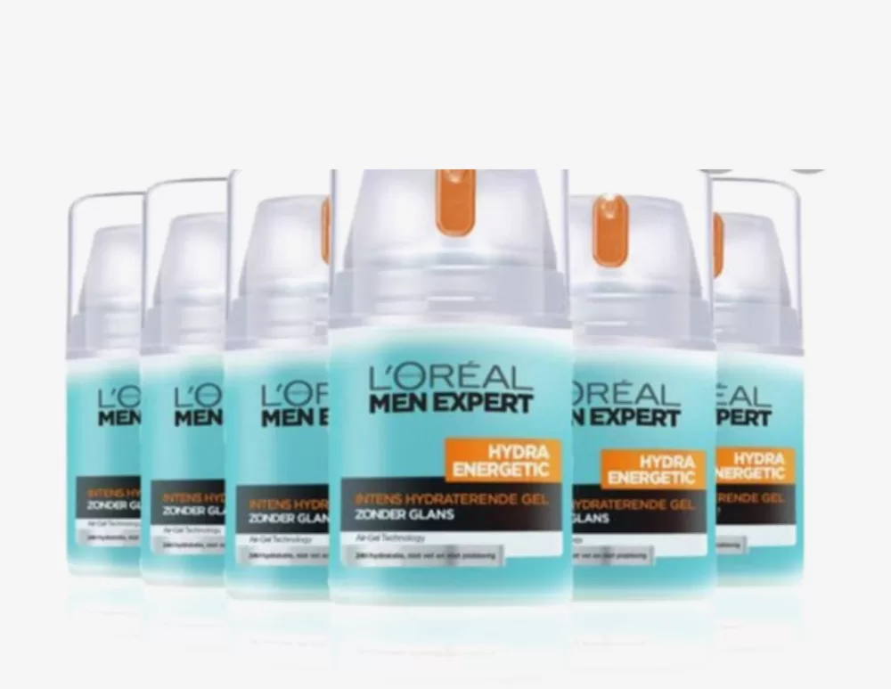 L'Oréal Men Expert Hydra Energetic Gezichtsgel 6x50ml - Intens Hydraterend, Anti-Glans, Verkoelend Effect, Voor Vette Huid