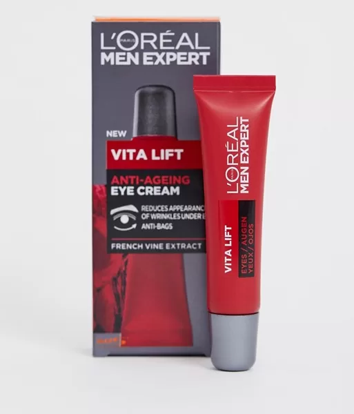 L'Oréal Men Expert Vita Lift Oogverzorging 15 ml - Vermindert Rimpels en Oogkringen, Verstevigt en Verfrist, Met Wijnstokextract