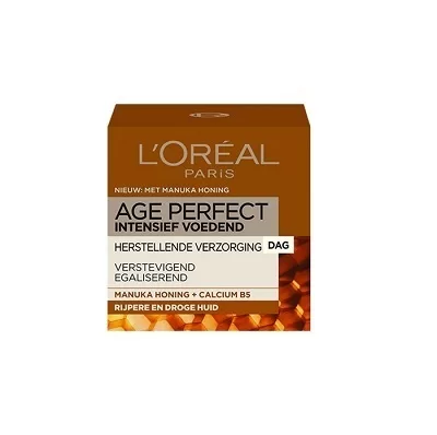 L'Oreal Paris Age Perfect Dagcrème 50ml - Intensief Voedend met Manuka Honing voor Droge Huid - Herstelt Huidbarrière, Rijke Formule