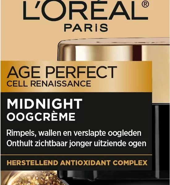 L'Oréal Paris Age Perfect Midnight Oogcrème 15ml - Anti-Aging, Rimpels, Stevigheid, Comfort, Verzorging voor Donkere Kringen & Wallen