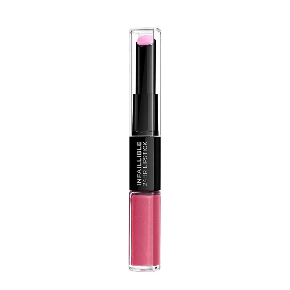 L'Oréal Paris Infaillible 24H Lipstick 214 Raspberry for Life - Langdurige, Intense Kleur, Hydratatie, Smudge-Proof, Comfortabel, 2-Staps Aanbrengen