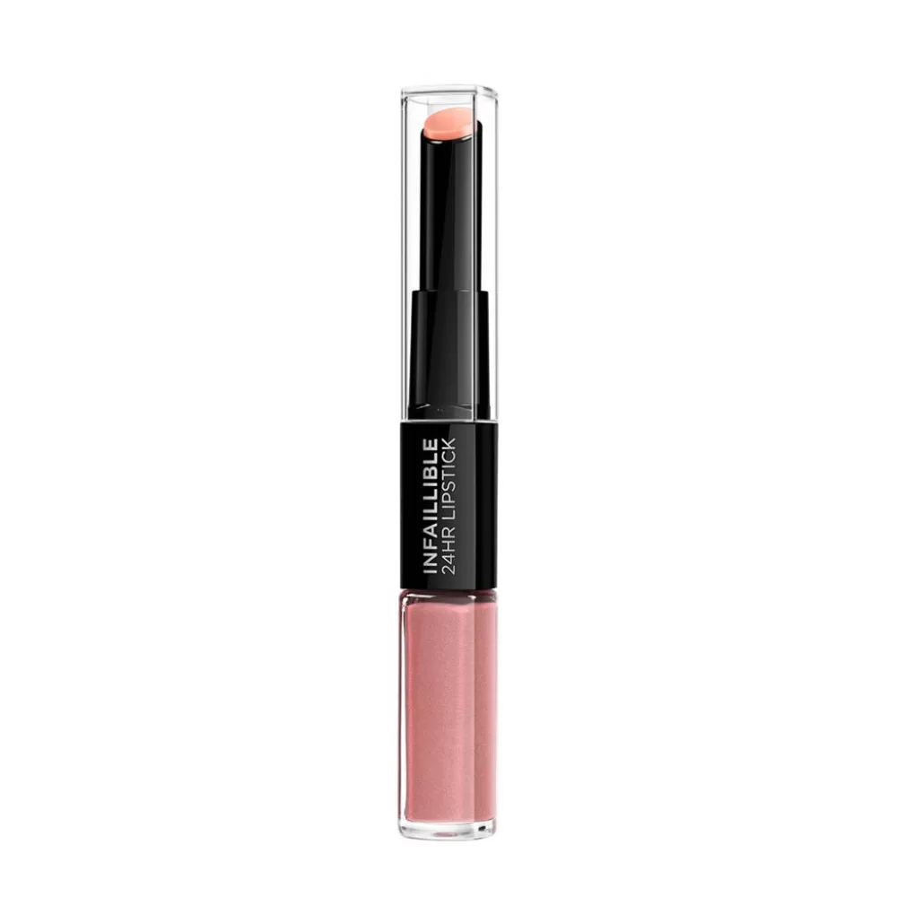 L'Oréal Paris Infallible Lippenstift 111 Permanent Blush - 24h Kissproof, wasserfest, intensive Farbe, pflegend, leicht aufzutragen