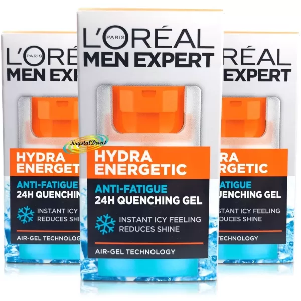 L'Oréal Paris Men Expert Hydra Energy Gel 24H, Anti-Glanz, Kühleffekt, 50 ml (6 Stück), Feuchtigkeit & Erfrischung für Männer