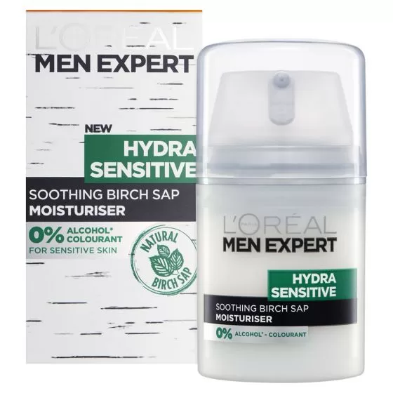 L'Oréal Paris Men Expert Hydra Sensitive Gezichtscreme 50ml - Bescherming voor Gevoelige Huid, Vermindert Roodheid, Snelle Absorptie