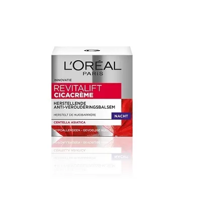 L'Oréal Paris Revitalift CICA Nachtcreme 50ml - Anti-Aging, Centella Asiatica, Hydratatie, Geschikt voor Gevoelige Huid, Rimpelbestrijding