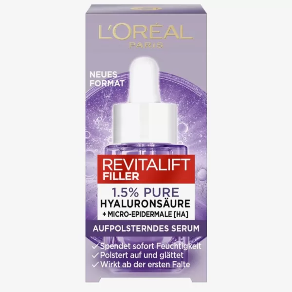 L'ORÉAL PARiS Revitalift Filler Serum 15ml - Antirimpel, 1,5% Hyaluronzuur, Hydraterend, Voller Huid, Rimpelvermindering