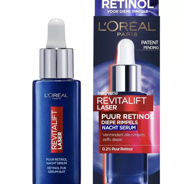 L’Oréal Paris Revitalift Laser X3 Nachtserum met 0,2% Retinol - Anti-Rimpel, 30 ml - Vermindert rimpels en verfijnt huidtextuur