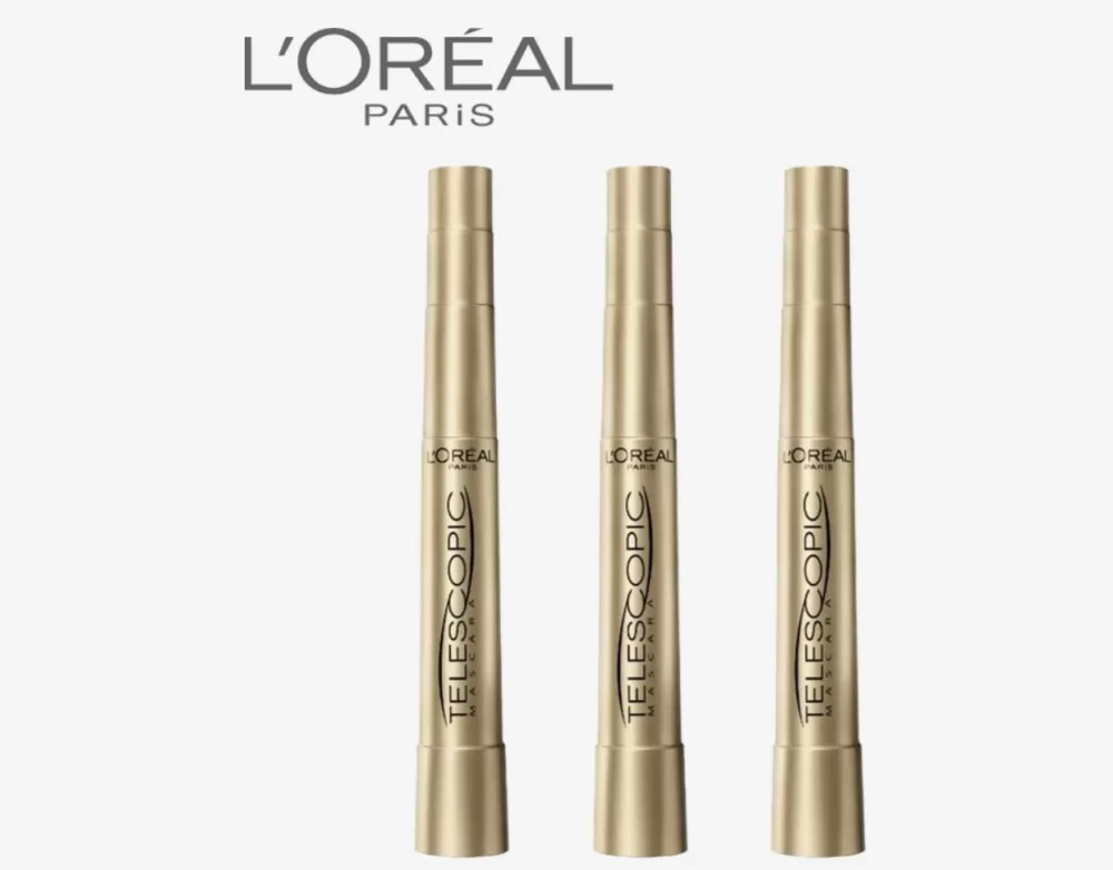 L'Oréal Paris Telescopic Mascara 3x - Zwart, Extreme Lengte & Intensiteit, Flexibel Borsteltje, Carbon Black, Voor een Telescopisch Effect