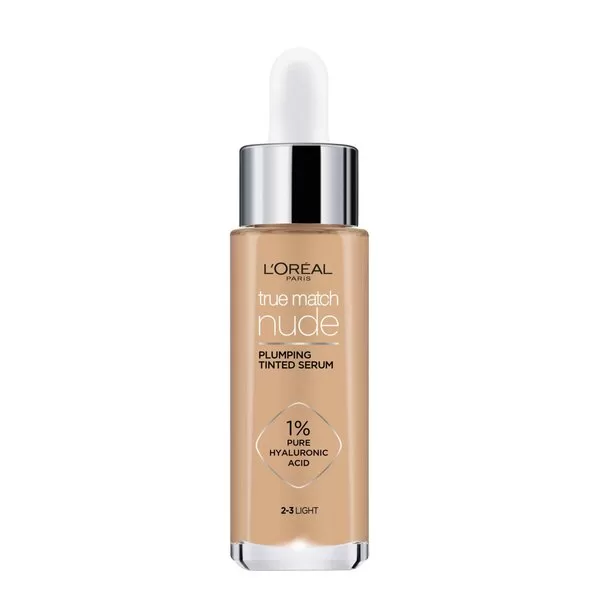 L’Oréal Paris True Match Tinted Serum Foundation 2-3 Light - 30ml - Hyaluronzuur, Lichte Dekking, Natuurlijke Finish, Stralende Huid