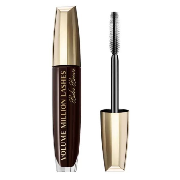 L'Oréal Paris Volume Million Lashes Balm Brown - Bruine Volumemascara, Hypoallergeen, 97% Natuurlijke Ingrediënten, 8.9 ml