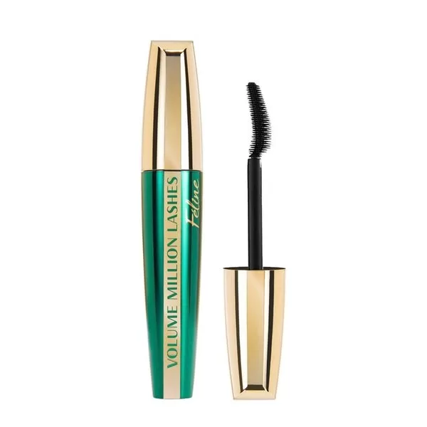 L'Oréal Paris Volume Million Lashes Mascara Feline - Zwart, Ultra-glossy, Volumizing, Ergonomische Borstel, Voor Dichte Wimpers, Met Bloemengeur