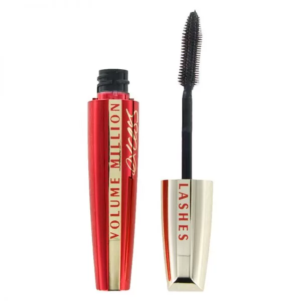 L'Oréal Volume Million Lashes Excess Mascara - Zwart, Extra Volume & Definitie, Klontvrije Formule, Ideaal voor Volle Wimpers