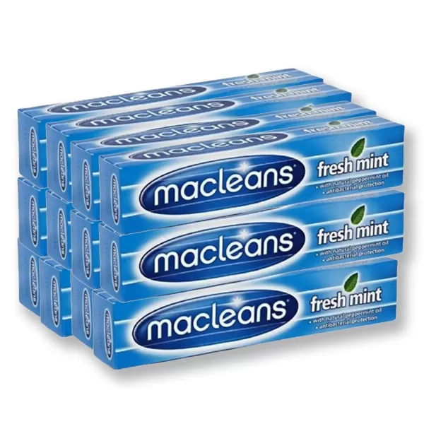 Macleans Tandpasta Freshmint - Voordeelverpakking 12 x 125 ml - Langdurige frisheid & tandplakbestrijding met fluoride