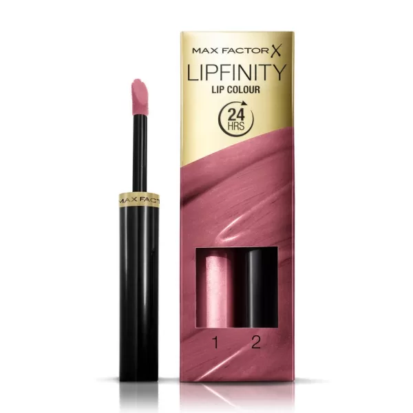 Max Factor Lipfinity Lip Colour - 140 Charming, langhoudende vloeibare lippenstift, 24 uur kleur & hydraterende topcoat voor glanzende lippen