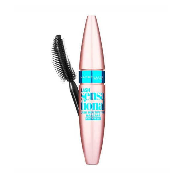 Maybelline Lash Sensational Waterproof Mascara - Schwarze Multiplying Formel für voluminöse Wimpern, langanhaltend & klumpenfrei