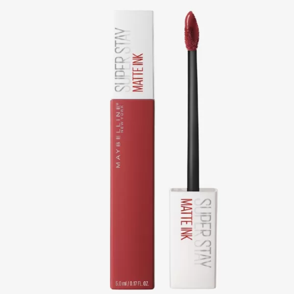 Maybelline SuperStay Matte Ink Lippenstift - 20 Pioneer, Rote Liquid Lippenstift, 16 Stunden Haltbarkeit, Intensives Matt-Finish, Präzisionsapplikator